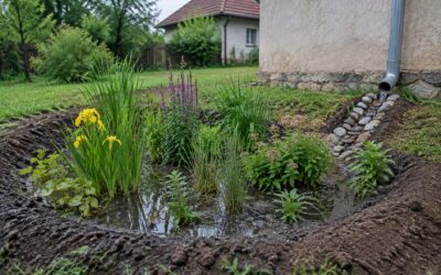 Cum se amenajează o grădină de ploaie care poate proteja casa de inundații, la minimum 3 metri de construcții
